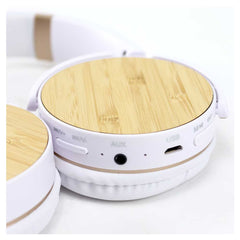 Custom Printed Bluetooth Headphone With Bamboo Touch - Bamboo With Portable Structure | Logo Branding Corporate Gift | UAE Delivery | Yalla Printing UAE