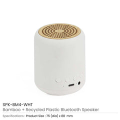 Custom Printed Eco - Friendly Bluetooth Speakers V5.1 - Bamboo | Logo Branding Corporate Gift | UAE Delivery | Yalla Printing UAE