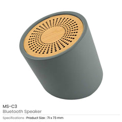 Custom Printed Bluetooth Speakers V5.0 - Bamboo | Logo Branding Corporate Gift | UAE Delivery | Yalla Printing UAE