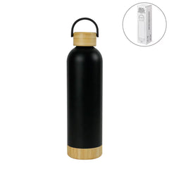 Double Wall SS Bottles with Bamboo Base &amp; Lid 750 ml