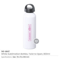 Custom Printed White Bottles With Breast Cancer Awareness Logo | Logo Branding Corporate Gift | UAE Delivery | Yalla Printing UAE
