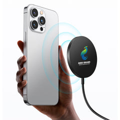 Custom Printed Round Magnetic 15W Fast Wireless Charger Type C | Logo Branding Corporate Gift | UAE Delivery | Yalla Printing UAE