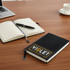 Soft Pu Cover Notebooks In A5 Size With Metal Plate Bookmark | Logo Branding Corporate Gift | UAE Delivery | Yalla Printing UAE