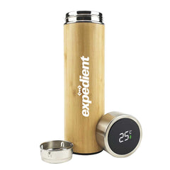 Bamboo Flask with Temperature Display – Yalla Printing UAE