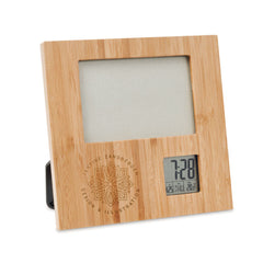 Bamboo Photo Frame with Digital Clock – Yalla Printing UAE