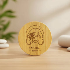 Custom Printed Bamboo Pocket Mirrors In Round - Shaped, Lightweight & Portable - Bamboo With Portable Structure | Logo Branding Corporate Gift | UAE Delivery | Yalla Printing UAE