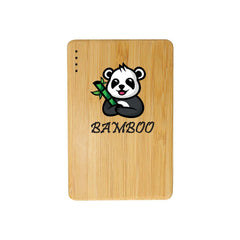 Custom Printed Bamboo Powerbank 5000 Mah Type C Input And Output - Bamboo With Portable Structure | Logo Branding Corporate Gift | UAE Delivery | Yalla Printing UAE