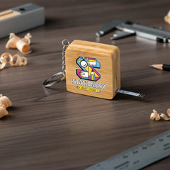 Bamboo Retractable Measuring Tape Keychains | Custom Packaging Printing | Free Design Support | Yalla Printing UAE