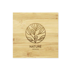 Custom Printed Bamboo Tea Coasters With Case - Bamboo | Custom Packaging Printing | Free Design Support | Yalla Printing UAE
