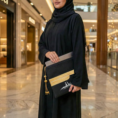 Custom Printed Laptop Sleeve Zipper Pouch With Tassel And Arabic Bisht Design Embroidery | Custom Branded Bag | UAE Delivery | Yalla Printing UAE