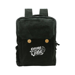 Custom Printed Black Cotton Backpack With Zipper Closure - Cotton Fabric | Custom Branded Bag | UAE Delivery | Yalla Printing UAE