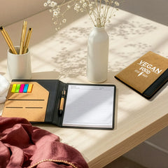 Cork Cover Folder B5 Size with Notepad , Pen and Sticky Notes | Custom Packaging Printing | Free Design Support | Yalla Printing UAE
