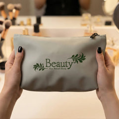 Custom Printed Cosmetic Pouch With Zipper In Soft Pu Material | Custom Branded Bag | UAE Delivery | Yalla Printing UAE