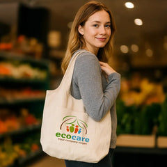 Custom Printed Cotton Hobo Bags With Front Pocket, 10 Oz (340 Gsm) - Cotton Fabric | Custom Branded Bag | UAE Delivery | Yalla Printing UAE