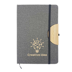 Custom Printed Notebook With Foldable Cover A5 - Bamboo | Logo Branding Corporate Gift | UAE Delivery | Yalla Printing UAE