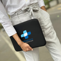 Custom Printed 15 - Inch Laptop Sleeve, Double Zipper In Black Color - Premium Display System | Custom Branded Bag | UAE Delivery | Yalla Printing UAE