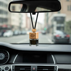Hanging Car Diffuser Bottle With Bamboo Lid – Black Ice Fragrance | Logo Branding Corporate Gift | UAE Delivery | Yalla Printing UAE