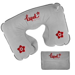 Custom Printed Inflatable Neck Pillow With Pouch - Grey | Custom Branded Bag | UAE Delivery | Yalla Printing UAE
