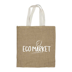 Custom Printed Jute Bags With White Handle | Exhibitions, Conferences, Corporate Events | Yalla Printing UAE