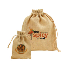 Custom Printed Jute Drawstring Pouches In A4 And A5 Size | Custom Branded Bag | UAE Delivery | Yalla Printing UAE