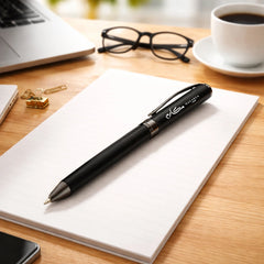 Dorniel Designs Metal Pens Matte Black Twist Action Blue Ink | Custom Packaging Printing | Free Design Support | Yalla Printing UAE