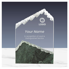 Custom Printed Mountain Shape Crystal & Marble Award | Custom Packaging Printing | Free Design Support | Yalla Printing UAE
