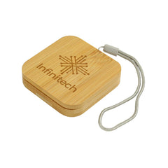 Custom Printed Multi - Charging Cable Set In Square Bamboo Case - Bamboo | Exhibitions, Conferences, Corporate Events | Yalla Printing UAE