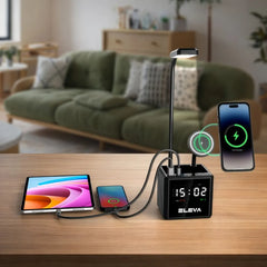 Custom Printed Multi - Functional Desk Lamp With Wireless Charger And Clock | Logo Branding Corporate Gift | UAE Delivery | Yalla Printing UAE