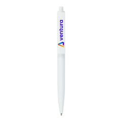 Custom Printed Plastic Pens White Color, Push Button, Wide Clip | Logo Branding Corporate Gift | UAE Delivery | Yalla Printing UAE