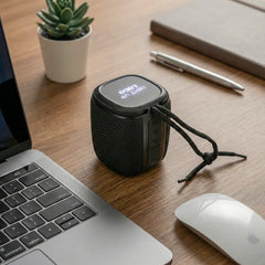Custom Printed Portable Bluetooth Speaker With Light Up Logo And Lanyard - Portable Structure | Logo Branding Corporate Gift | UAE Delivery | Yalla Printing UAE