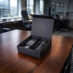 Promotional Gift Sets In Black Magnetic Closure Gift Box