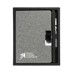 Promotional RPET Notebook & Pen Gift Set with Black Cardboard Box (GS-044) | Logo Branding Corporate Gift | UAE Delivery | Yalla Printing UAE