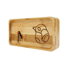 Custom Printed Rectangular Bamboo Desk Clock - Bamboo | Custom Packaging Printing | Free Design Support | Yalla Printing UAE