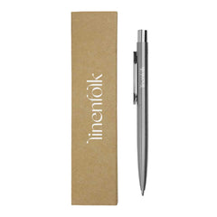Custom Printed Recycled Stainless Steel Pens - Kraft Brown Paper | Custom Packaging Printing | Free Design Support | Yalla Printing UAE