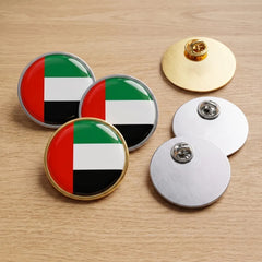 Custom Printed Round Flat Metal Badges – 30mm Butterfly Clutch or No Attachment | Corporate Award & Recognition Gift | UAE Delivery | Yalla Printing UAE