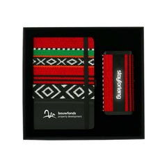 Custom Printed Sadu Design Corporate Gift Sets With Notebook And Powerbank A5 - Cardboard / Corrugated Board | Custom Packaging Printing | Free Design Support | Yalla Printing UAE