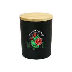 Custom Printed Scented Candles Arabian - Oud And Vanilla Fragrance In Glass Bottle - Bamboo | Logo Branding Corporate Gift | UAE Delivery | Yalla Printing UAE