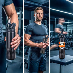 Stainless Steel Water Bottles in Black Matte , Double Wall , 620ml | Custom Packaging Printing | Free Design Support | Yalla Printing UAE