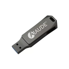 Custom Printed Swivel Otg USB In Gun Metal 64Gb V. 3.0 Type C - Stainless Steel | Logo Branding Corporate Gift | UAE Delivery | Yalla Printing UAE
