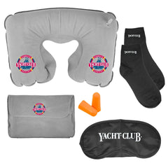 Custom Printed Travel Essential Set In Black Pouch | Custom Branded Bag | UAE Delivery | Yalla Printing UAE