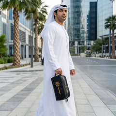 Custom Printed Twill Fabric Utility Pouch With Pu Handle And 2 Main Zipper Compartments | Custom Branded Bag | UAE Delivery | Yalla Printing UAE