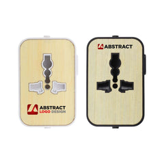 Custom Printed Fast Charging Universal Travel Adaptors 20W - Bamboo | Logo Branding Corporate Gift | UAE Delivery | Yalla Printing UAE