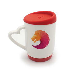 Custom Printed White Ceramic Mugs with Silicone Cap and Base | Logo Branding Corporate Gift | UAE Delivery | Yalla Printing UAE