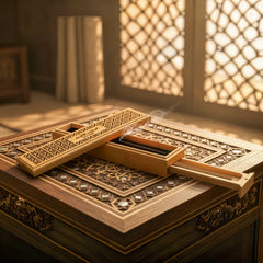 Wooden Incense Burner Holder with Drawer Includes 10 Pcs Oud Sticks | Custom Packaging Printing | Free Design Support | Yalla Printing UAE