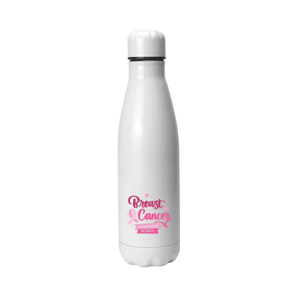 Custom Printed Stainless Steel Bottles With Breast Cancer Awareness Logo - Stainless Steel | Logo Branding Corporate Gift | UAE Delivery | Yalla Printing UAE
