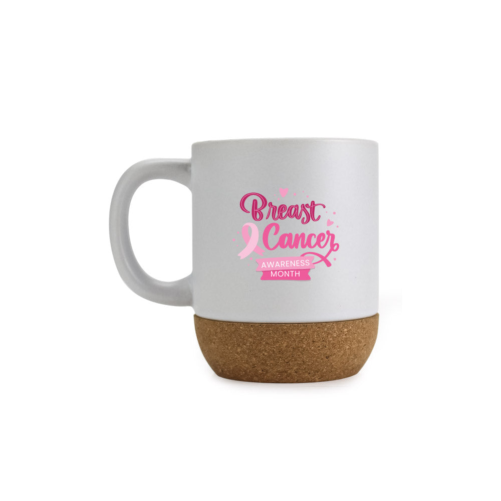 Custom Printed White Ceramic Mugs With Breast Cancer Awareness Logo - Ceramic | Logo Branding Corporate Gift | UAE Delivery | Yalla Printing UAE