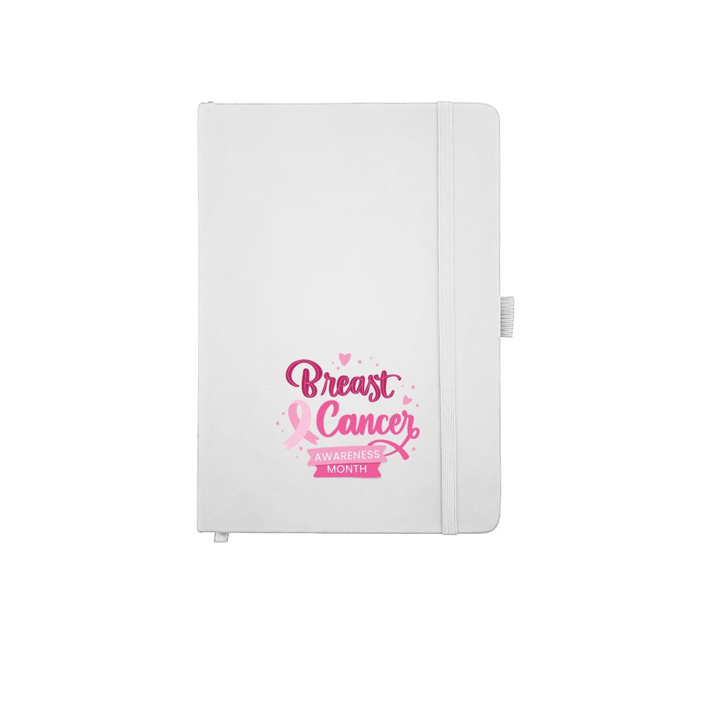 Custom Printed Pu Notebook With Breast Cancer Awareness Logo | Logo Branding Corporate Gift | UAE Delivery | Yalla Printing UAE