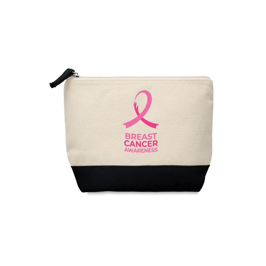 Custom Printed Zipper Pouch With Breast Cancer Awareness Logo - Canvas Fabric | Exhibitions, Conferences, Corporate Events | Yalla Printing UAE