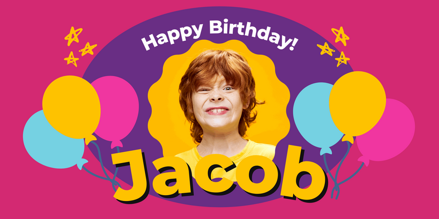 Custom Bright Colored Happy Birthday Banner - Personalized Party Decor - Yalla Printing