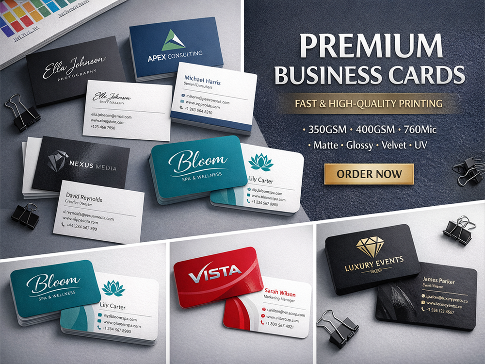 Premium business cards printing UAE